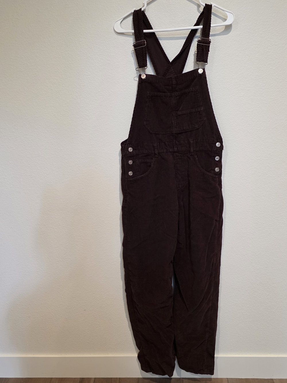 We The Free Burgundy Corduroy Overalls